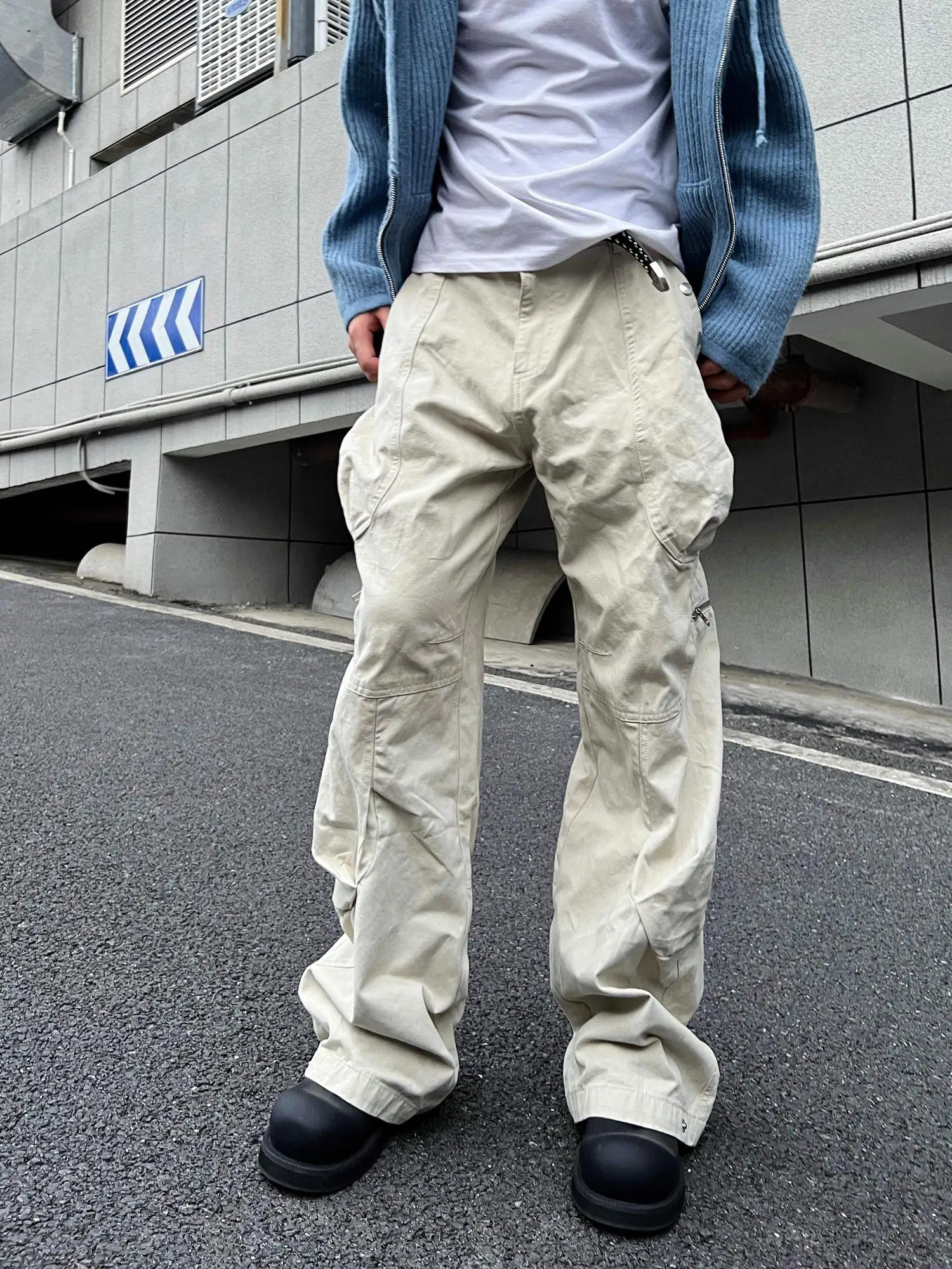 

Американские рабочие брюки с несколькими карманами в стиле ретро, прямые повседневные свободные брюки, модный бренд, молодежная энергия, всесезонный базовый цвет