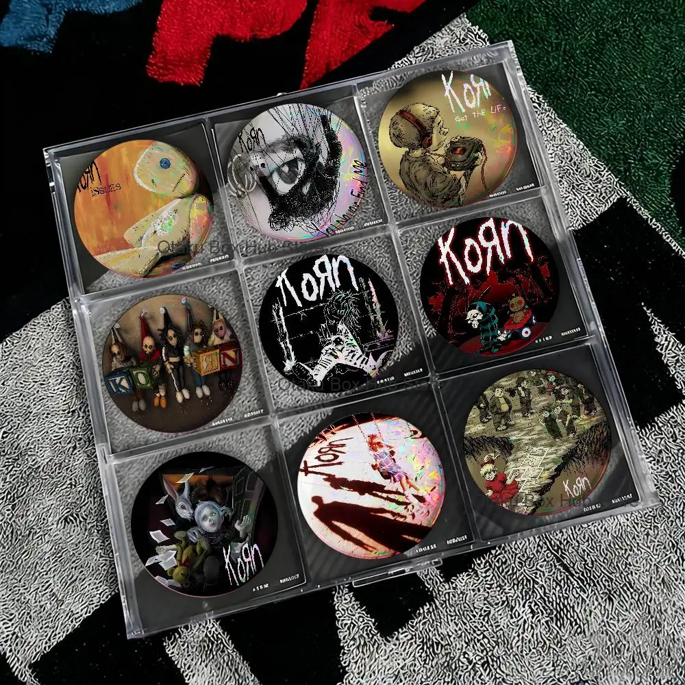 

Rock Band K-Korn Laser reflective round badges pins bag clothing decorations collectibles gifts for friends
