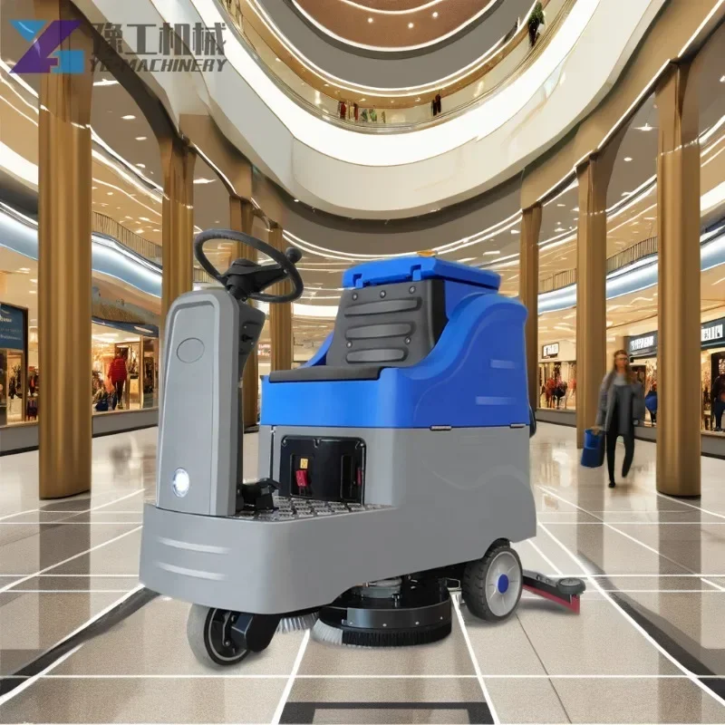 YG Large Capacity Ride-On Floor Scrubber Machine with Pump Engine Gearbox Gear for Hotels and All Industries Wide Use