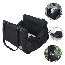 Dog Car Seat Bed for Small Dogs Inflatable Washable Dog Booster with Safety Leash Portable Pet Travel Bag Waterproof Soft Bed