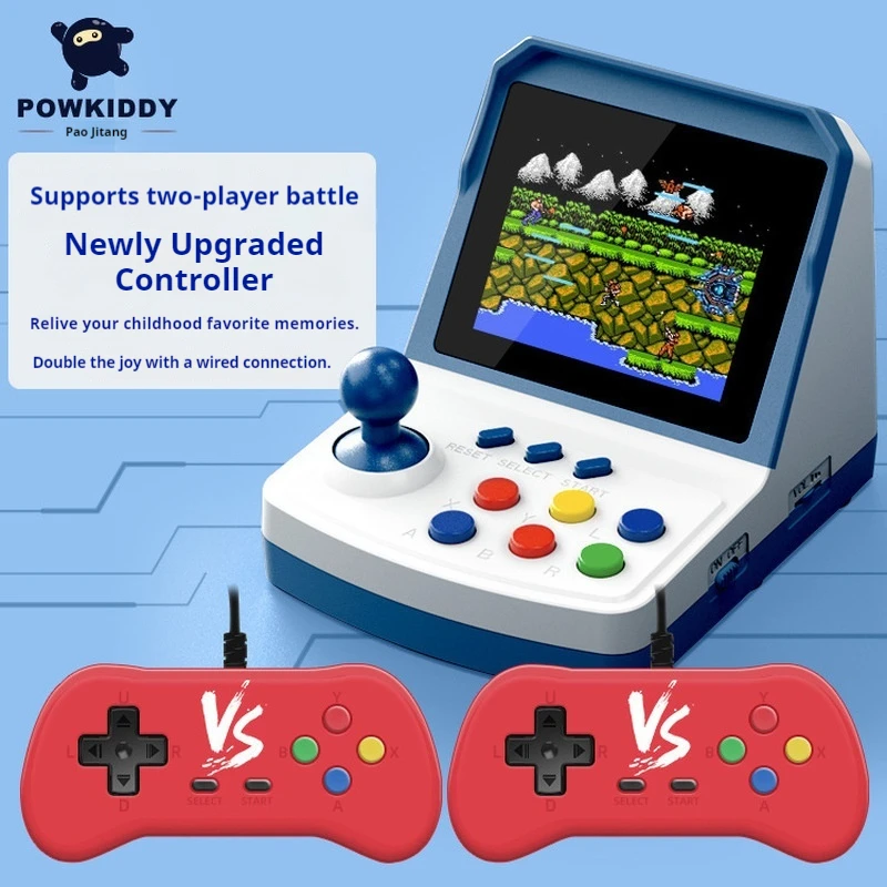 

Powkiddy A6plus Mini Retro Arcade Game Console 3.2 Inch Lcd Screen Double Player Gaming Console Home Use Nostalgic Game Machine