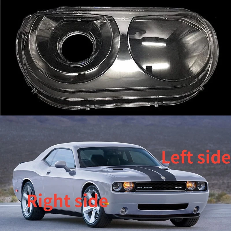 

For Dodge Challenger SRT Hellcat 2008-2020 Front Headlight Cover Headlamp Lamp Shell Mask Lampshade Lens Plexiglass