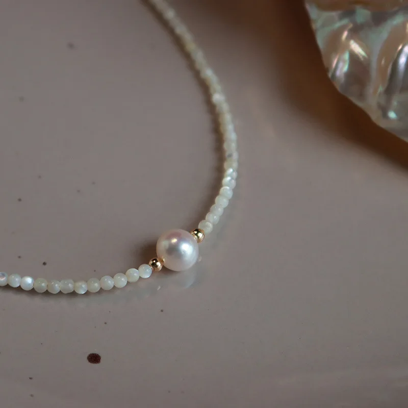 Heißer Verkauf Natürliche Süßwasser Perle 14K Gold Gefüllt Weibliche Perlen Ketten Halskette Schmuck Für Frauen Geburtstag Geschenke Kein Verblassen – Detail 10