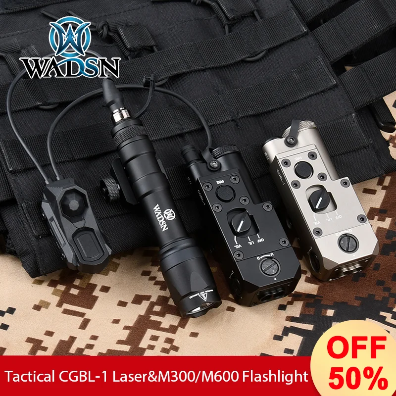 WADSN CQBL Metal Red IR Laser M600 M300 PLHV2 Flashlight With Dual Fuction Switch Suit Tactical Airsoft LED Hunting Weapon Light