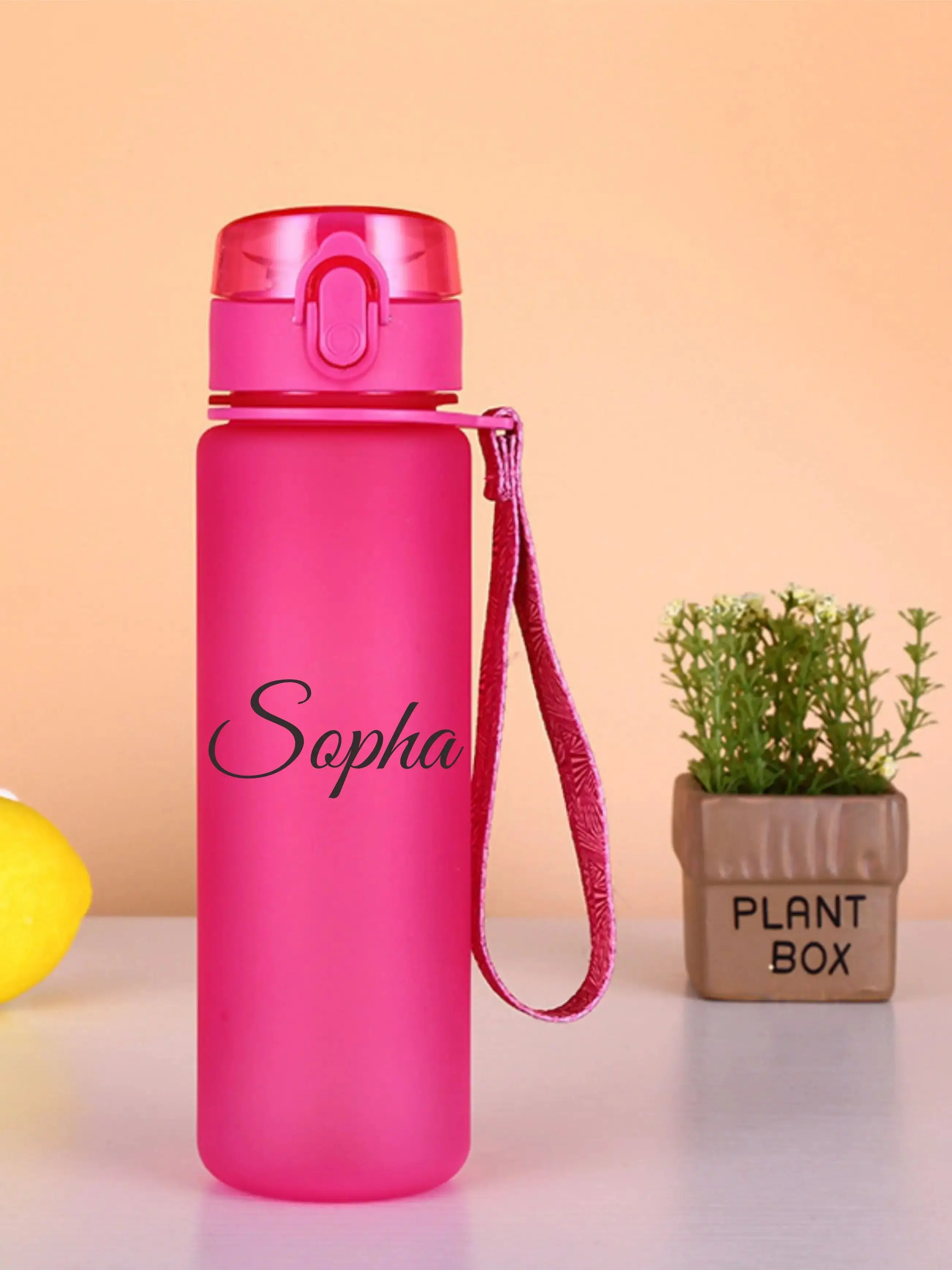 Bouteille de dehors Personnalisée avec Logo et Nom, Conteneur d'Eau en Plastique pour Voyage en Plein Air, Facile à Emporter, PP, Sécurité Complète, Été, DIY, 600ml