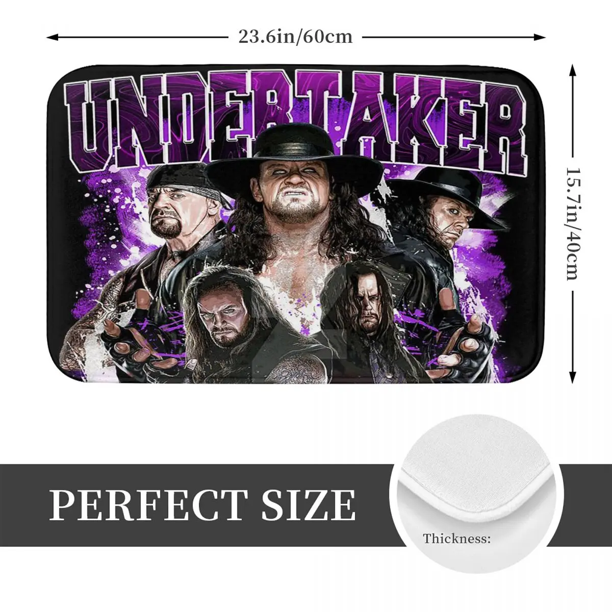 Wrestling Undertaker Anti-slip Doormat Floor Mat Carpet Rug for Kitchen Entrance Home Bathroom Living room Footpad Mats