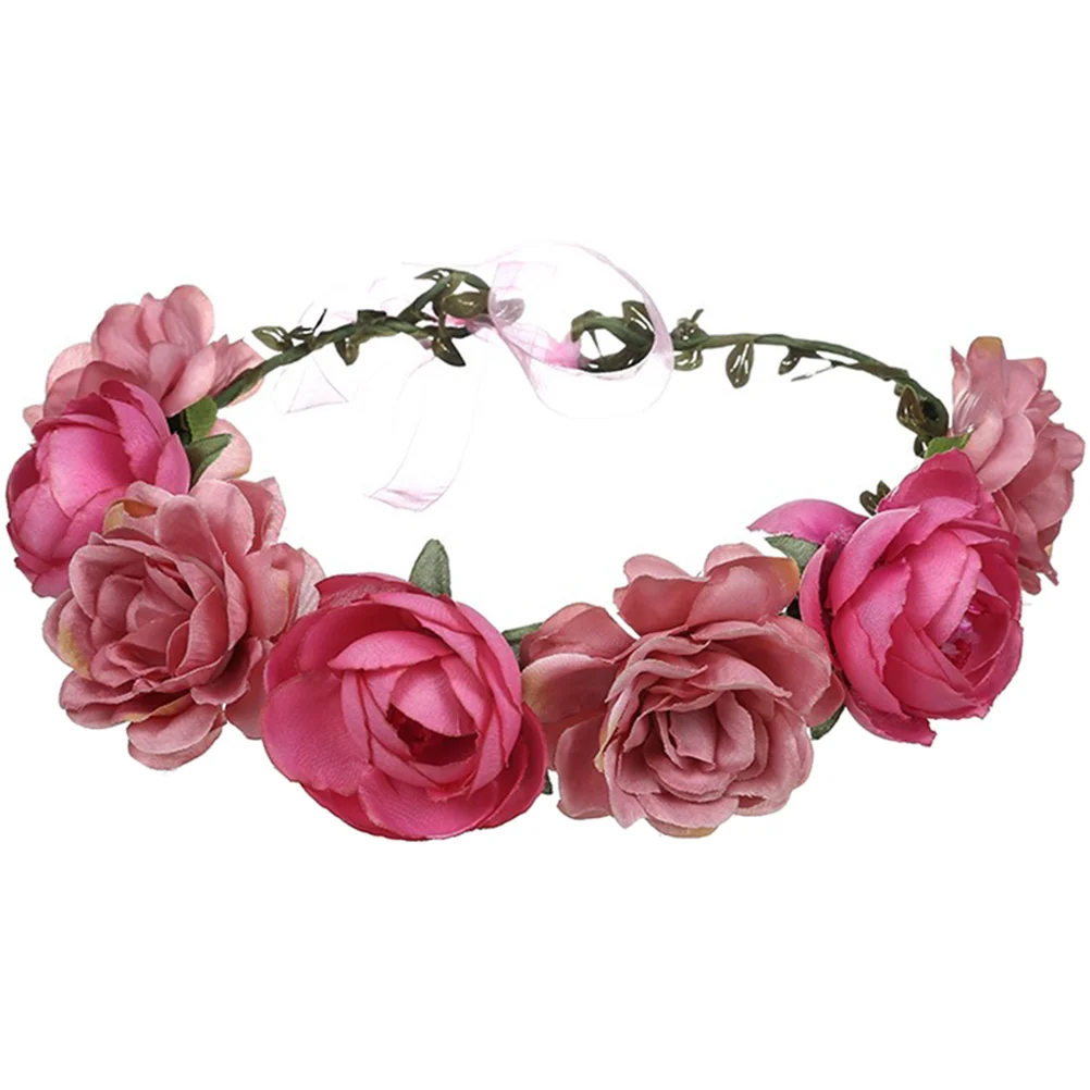 Rose Headband Gorgeous Floral Style Wedding Hair Accessories Headgear Artificial Headpiece for Women Fabric