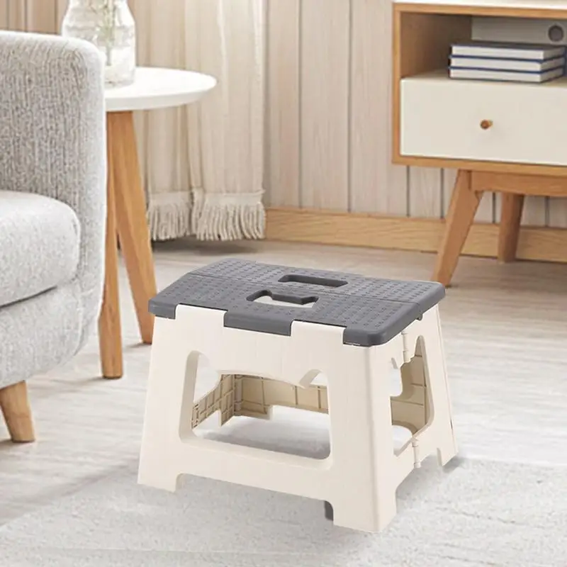 Folding Step Stool Non-Slip Surfaces With Handle Stool Non-Slip Surfaces Foldable Small Step Heavy Duty Stepping Stool For