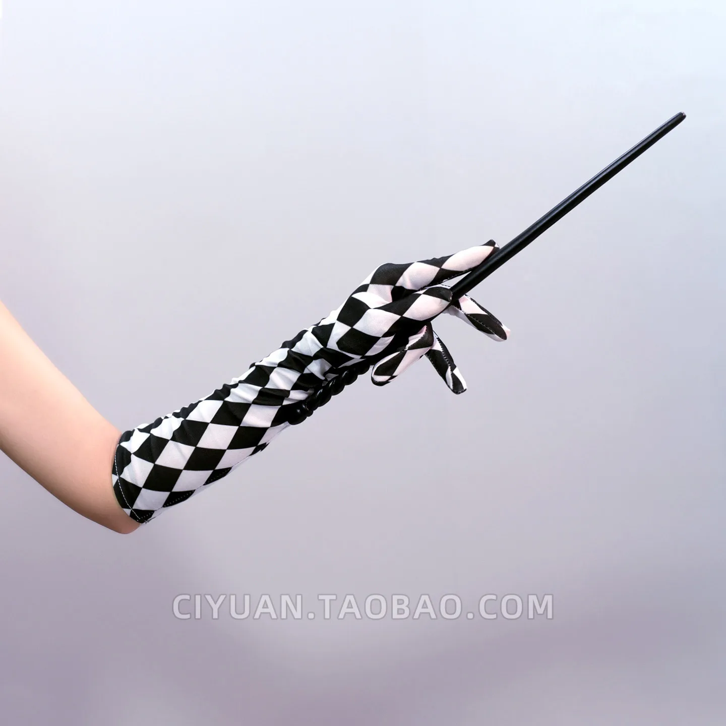 Black White Diamond Pattern Punk Lolita Magic Gloves Subculture Hand Sleeve Arm Sleeve Cosplay Accessories Fingerless Gloves