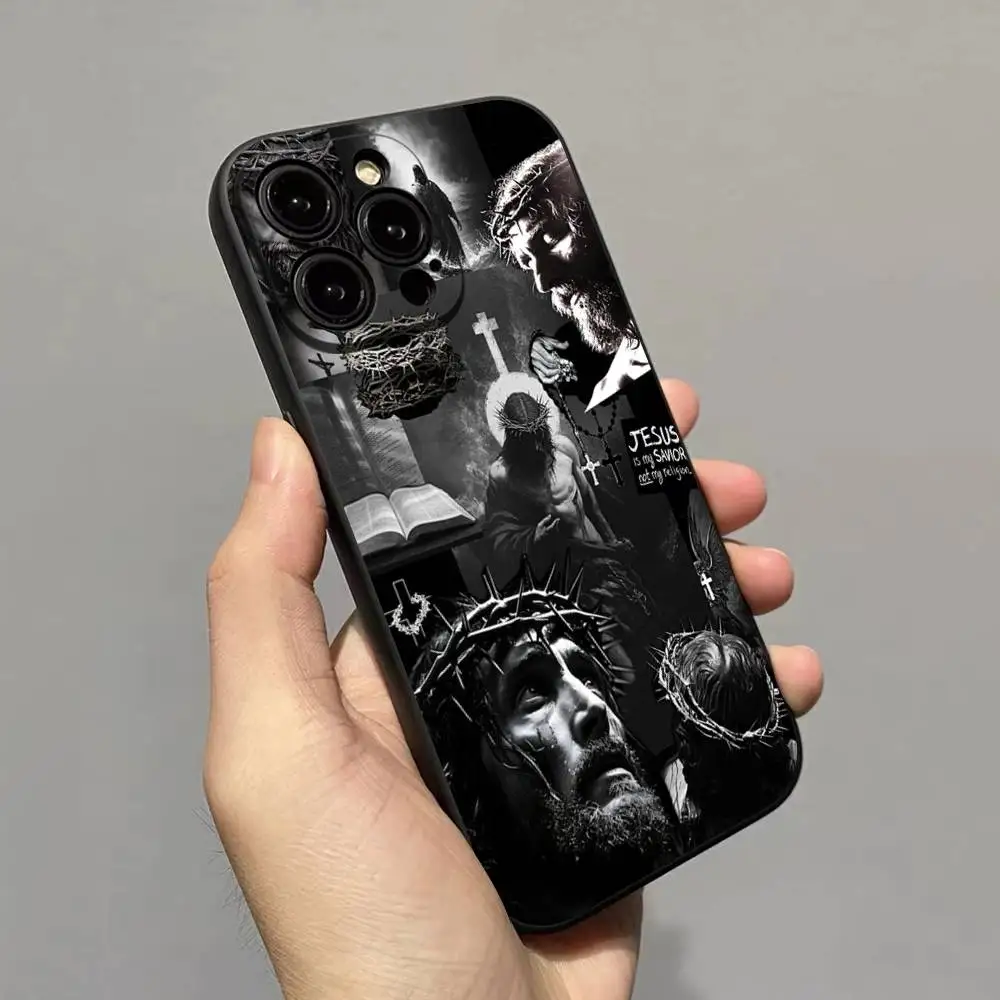 Son Of God Jesus Cross Holy Light Phone Case Silicone Soft for iphone 17 16 15 14 13 12 11 Pro Mini XS MAX Plus X Cover view 4
