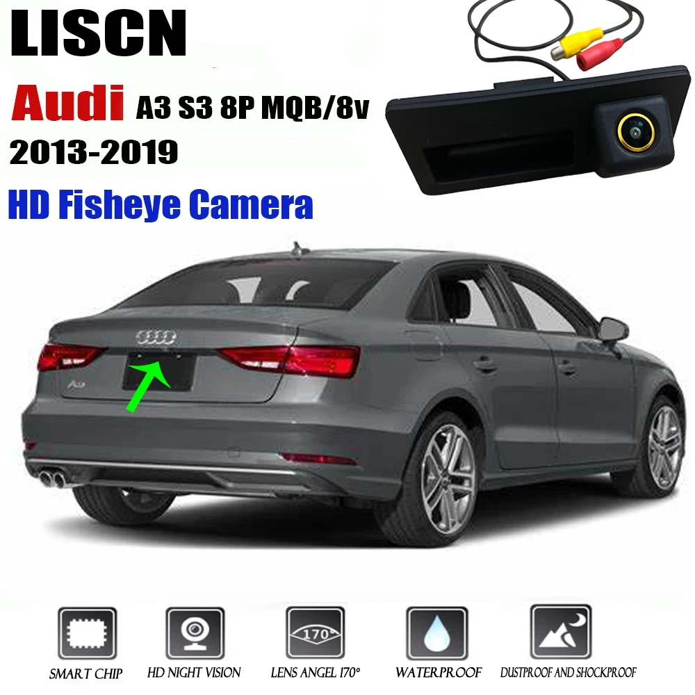 Telecamera di retromarcia HD per Audi A3 8V S3 8P MQB 2013 2014 2015 2016 2017 2018 2019 night Visioin Car Handle camera