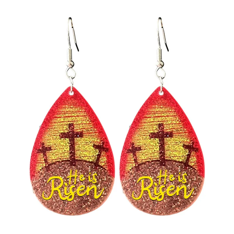 10 Pairs / Lot New Arrival Glitter Acrylic Rabbit Bunny Happy Easter Holiday Earrings Women Fashion Jewelry Wholesale