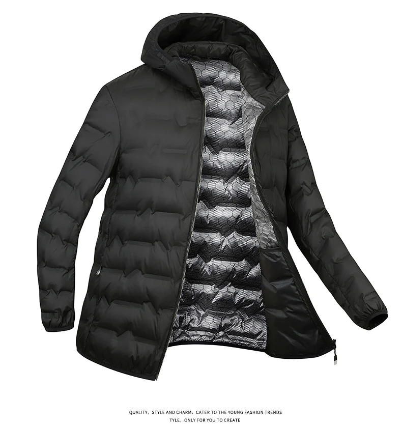 EUMERGX Herren Daunenjacke Winter Warme Entendaunen Leichte Polsterjacke Camping Klettern Trekking Graphen-Futter Mantel – Detail 17