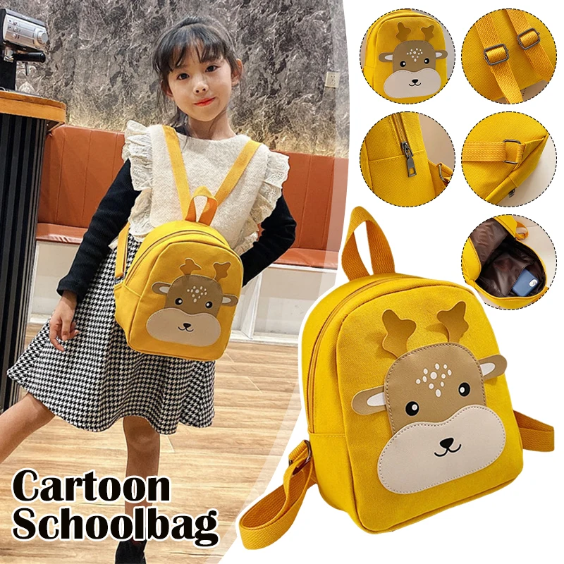 Cartoon Kindergarten Schoolbag Boys and Girls Baby Cute Backpack Fashion Color Contrast Canvas Children's Backpack for 2-5 Y