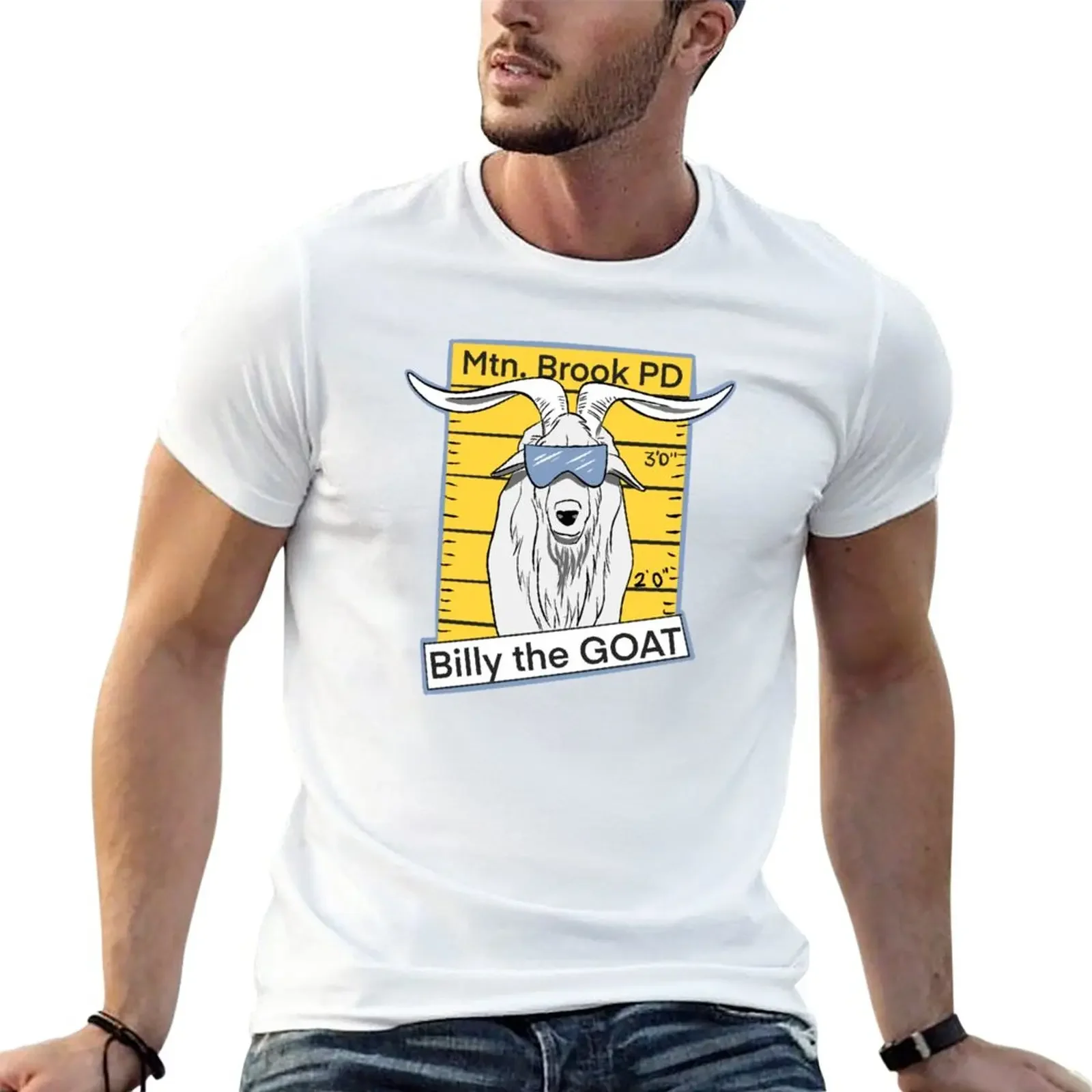 New Billy the Goat Mug Shot T-Shirt custom t shirts summer clothes black t shirts graphic t shirts mens shirt graphic