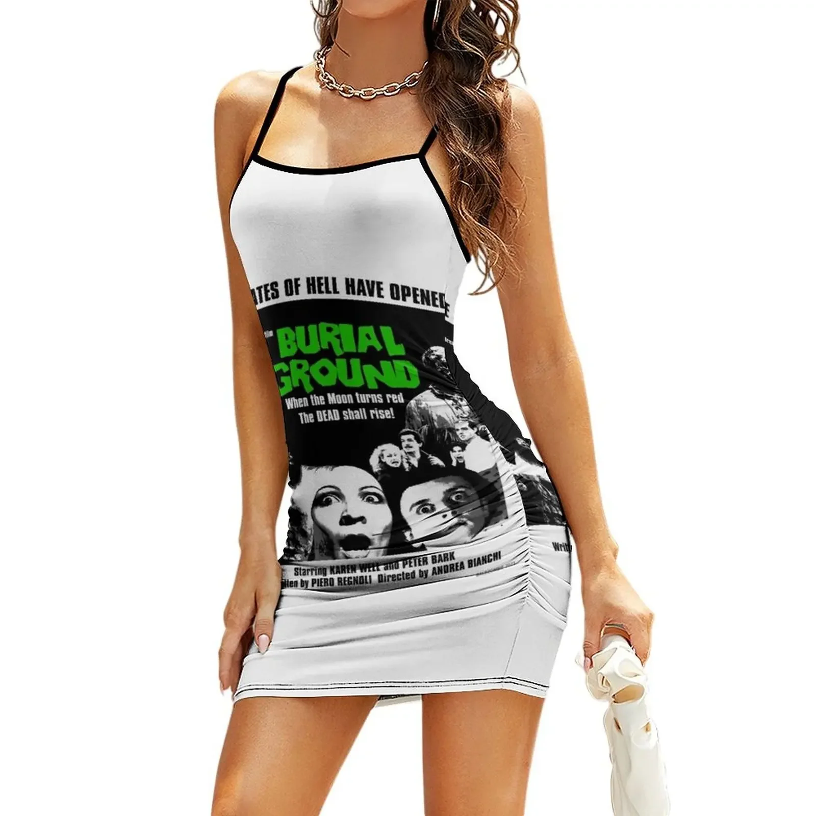 

Natural Beauty Cemetery Gravestone Death Film Burial Ground Vintage Sling Dress Woman clothing Dress