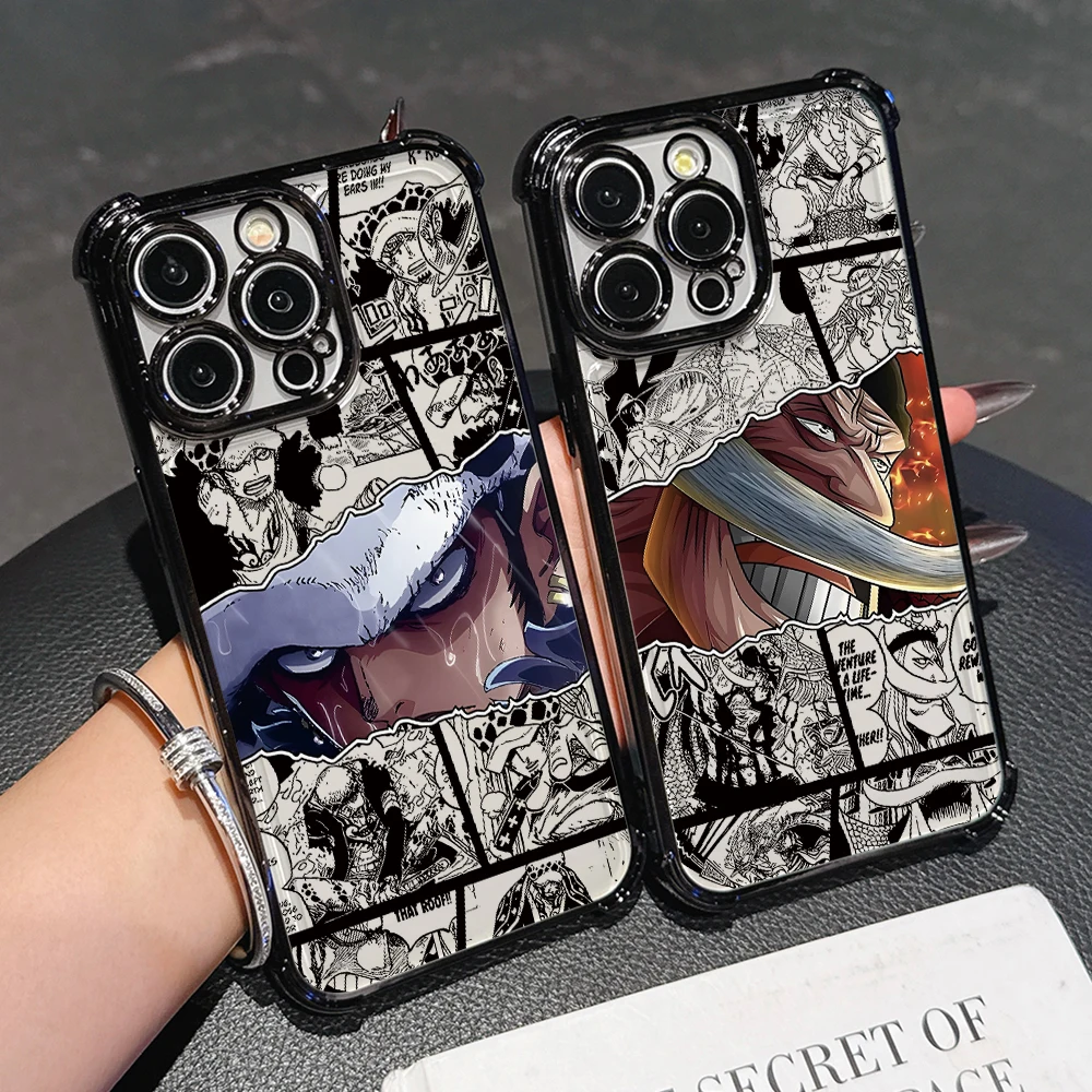 One P-Pieces L-Luffies Handyhülle für iPhone 18 17 Air 16 15 14 Plus 13 12 11 Pro Max X Xs XR, transparente, weiche Hülle mit Anti-Drop-Funktion – Detail 2