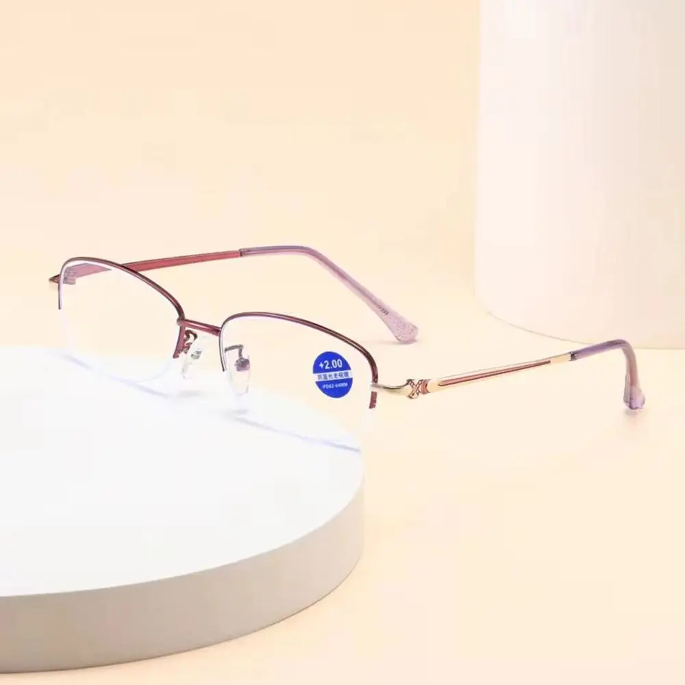 

Blue Ray Blocking Anti-Blue Light Reading Glasses Eye Protection Ultralight Hyperopia Glasses Metal Round Eyeglasses Office