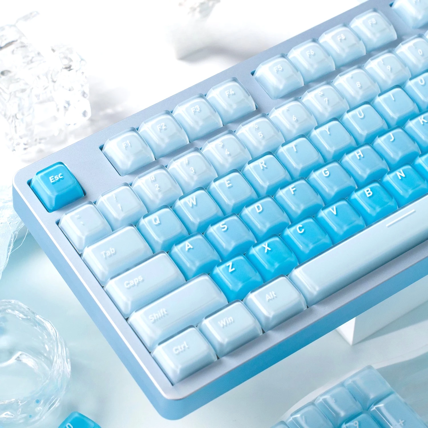 MAIMOOO Key Cap Cherry Liquid Foundation Pink Blue Peach Pink Five Matte PC Material Key Cap 130keys