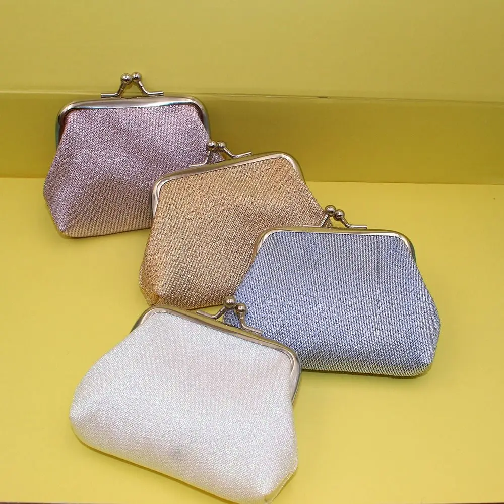 Elegant Card Holder Shiny Coin Purse Money Bag Kiss Clasp Lock Small Purse Bag Handbag Storage Bag Clutch Lipstick Bag Women