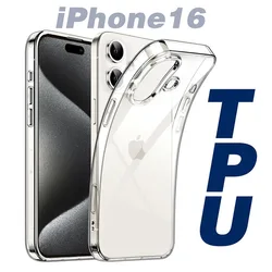 For iPhone 16Plus 16 TPU Transparent Silicone Soft Phone Case for iPhone 11 12 13 14 15 16 Pro Max Slim Clear Shockproof Cover