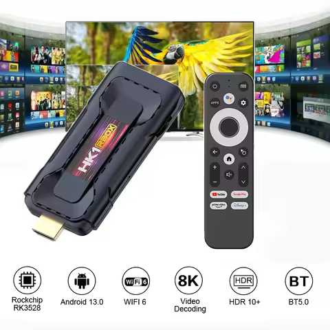 KimTin HK1 8K TV Stick RK3528 Quad Core Android 13.0 TV Dongle 4GB RAM 32GB ROM 2.4G/5.G WiFi BT 5.0 1080P 4K HD 2G 16G Mini PC