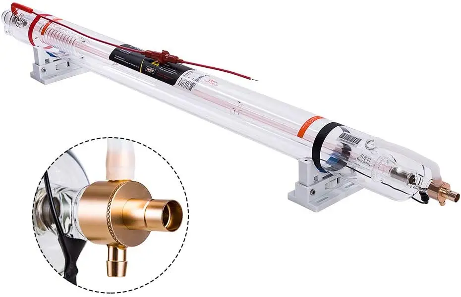Cloudray 90W Laser Tube 1250mm Dia.80mm,CO2 Tube 90W,100W CO2 Tube,Cable Preconnected with Coating,90 Watt C02