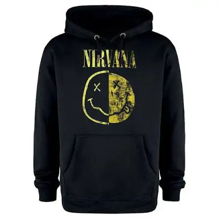Nirvana Hoodies Übergroßes Unisex-Sweatshirt für Anime-Liebhaber Sportliche Grafik-Hoodies Harajuku Trendprodukt Fleece Warm Vintage Locker – Detail 2