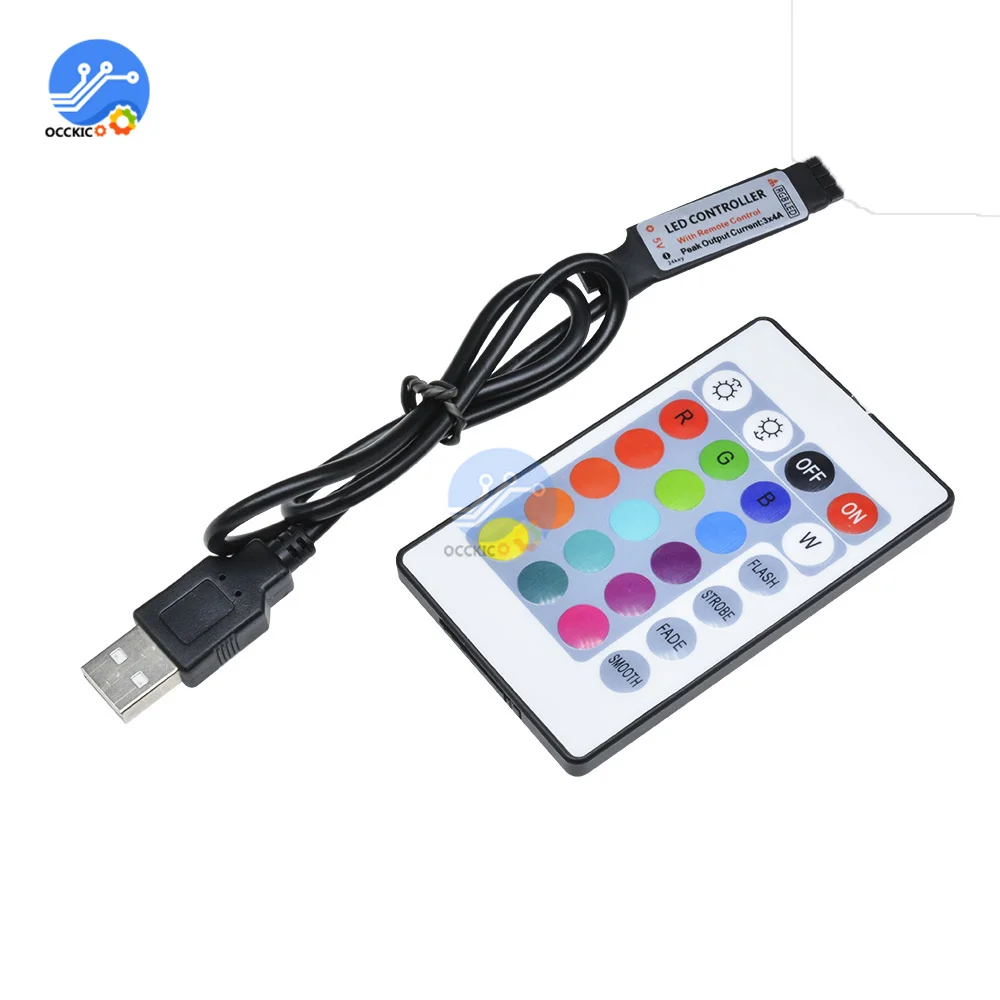 Remote Control LED Lights 24 Keys LED IR Bluetooth WIFI RGB Remote Dimmer Controller For Led Light Strip Controller