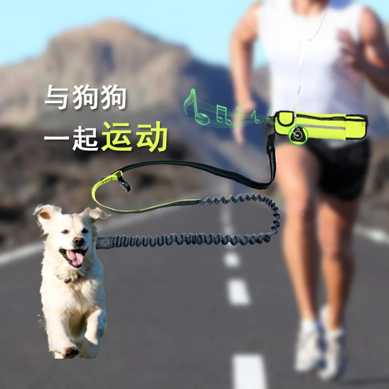 

Hands Free Reflective Leash with Waist Bag, Retractable Elastic Belt, Dog Traction Rope, Pet Products, Running and Walking