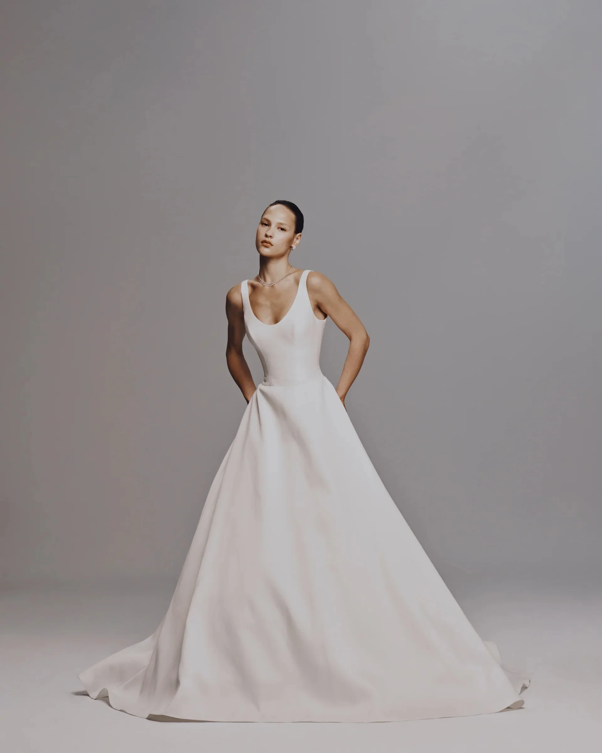 Vestido Noiva Minimalista Vestidos Feminino Elegante Para Casamento Blanco Boda Civil Wedding Dress Plus Size A Line Satin Bride