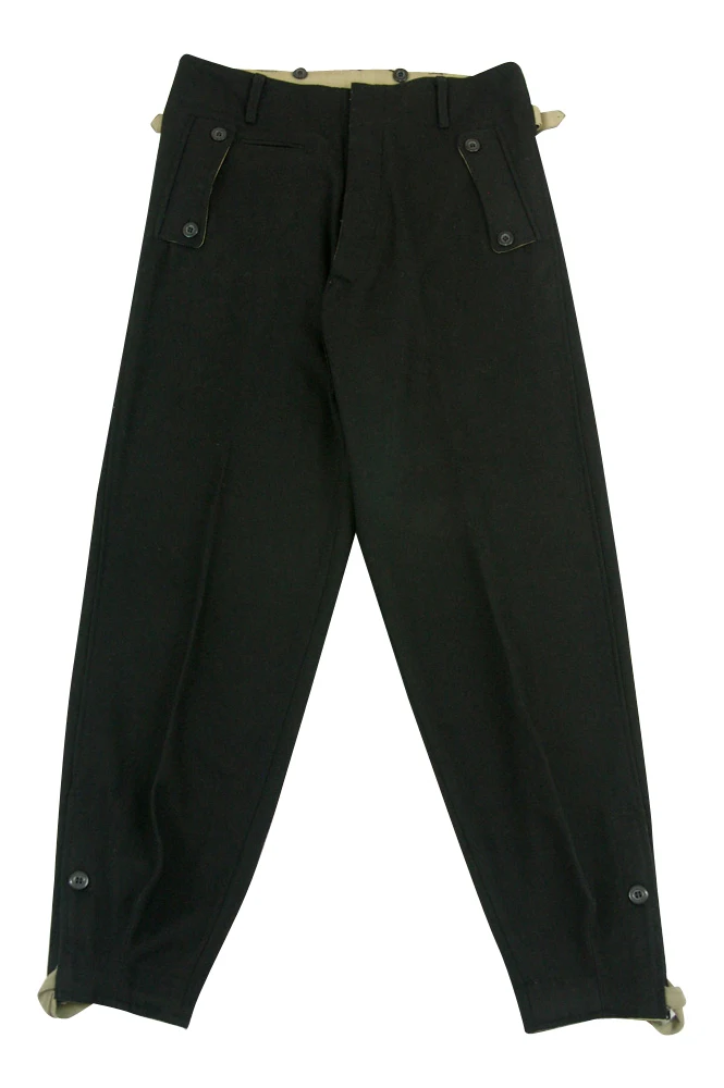 Pantalones de lana negros para GUWD-003, WWII, German Elite, panzer