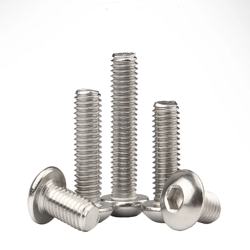 M2  M2.5 M3 M4  A2 304 Stainless Steel Hex Hexagon Socket Allen Half Round Button Flange Head