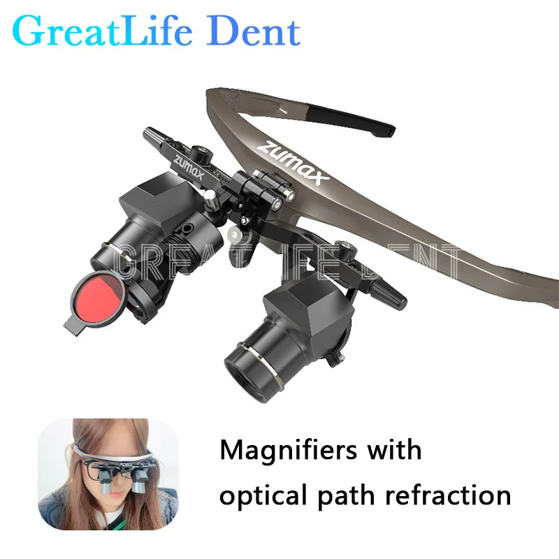 GreatLife Dent 3X ZUMAX DFK Dentisit Surgical Headlight Surgery Beyond Vision Dental Magnifier Refractives Binocular Loupes