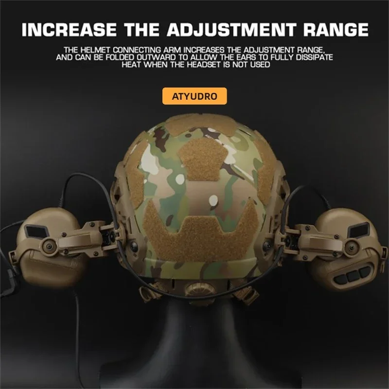 Tactical Helmet Rail Adapter for GEN 5 Sound Pick Up Noise Reduction Sports Equipment Multi-angle Rotation Headset Accessories