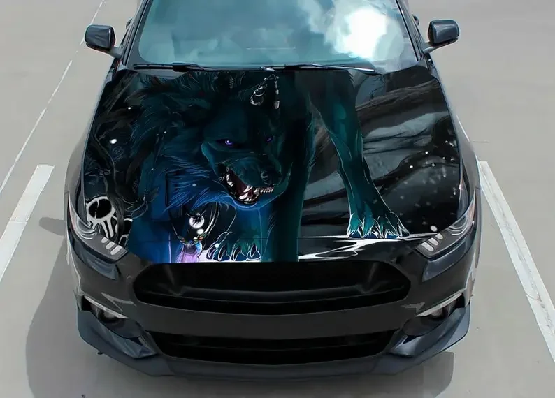 

Car hood decal, vinyl, sticker, graphic, wrap decal, wolf, angry, truck decal, truck graphic, bonnet decals, skull, f150