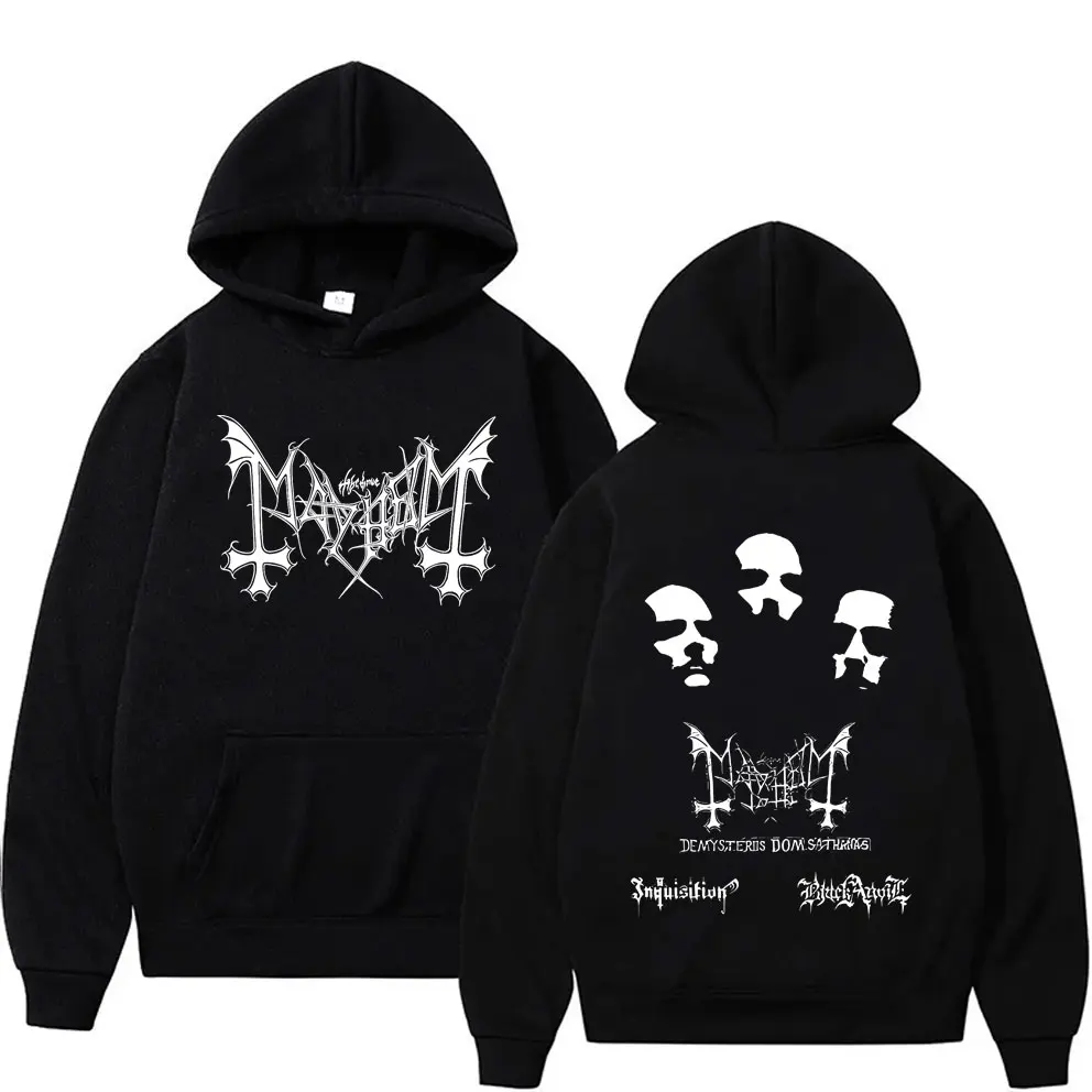 Limited Mayhem De Mysteriis Dom Sathanas Graphic Print Hoodie Men Women's Retro Death Black Metal Rock Band Hooded Sweatshirt