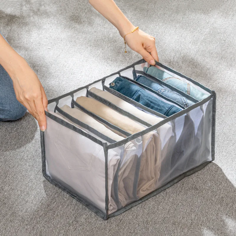 

Mesh Jeans Storage Box with Compartments Leggings Clothes Separation Box Stacking Pants Organizer Drawers Drawer Divider Simple