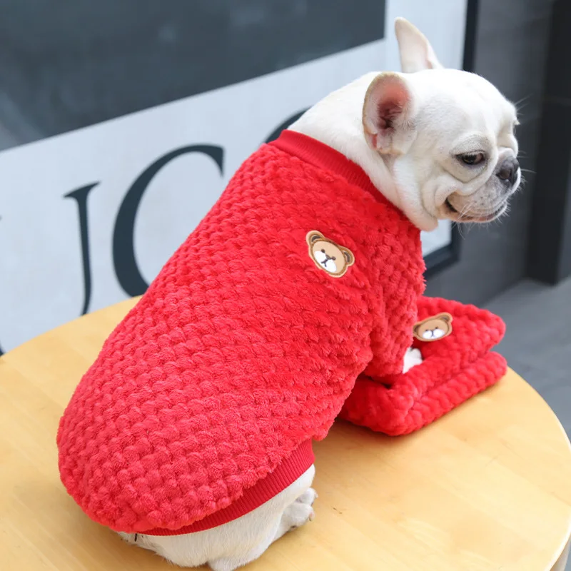 Dog Clothes for Medium and small breeds dogs Puppy tweed Accessories in 2023 cooling vest winter Warm french bulldog Sweater