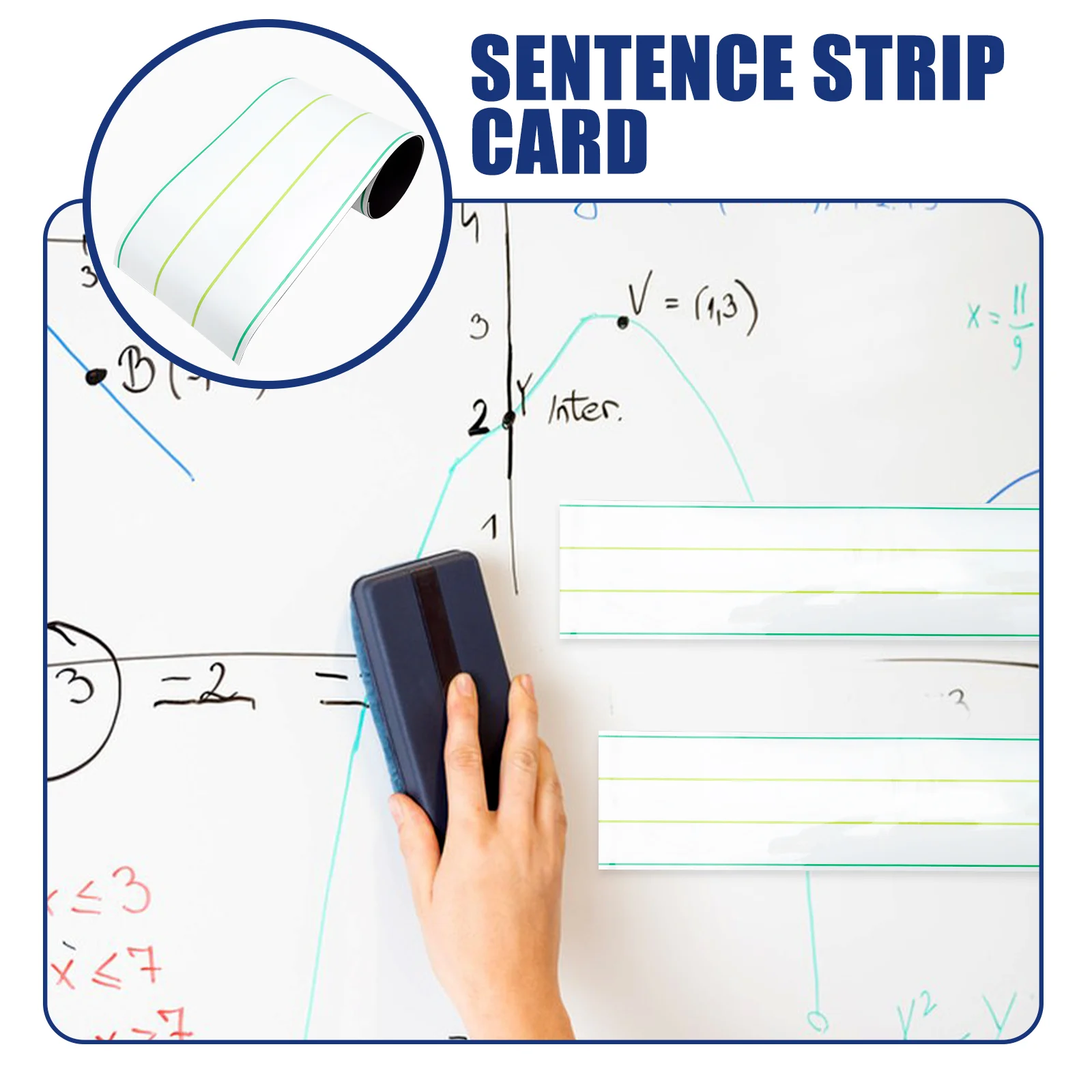Sentence Strip Word Cards Magnetic Notepads for Refrigerator Dry Erase Strips Memo Weekly Fridge Lined Whiteboard