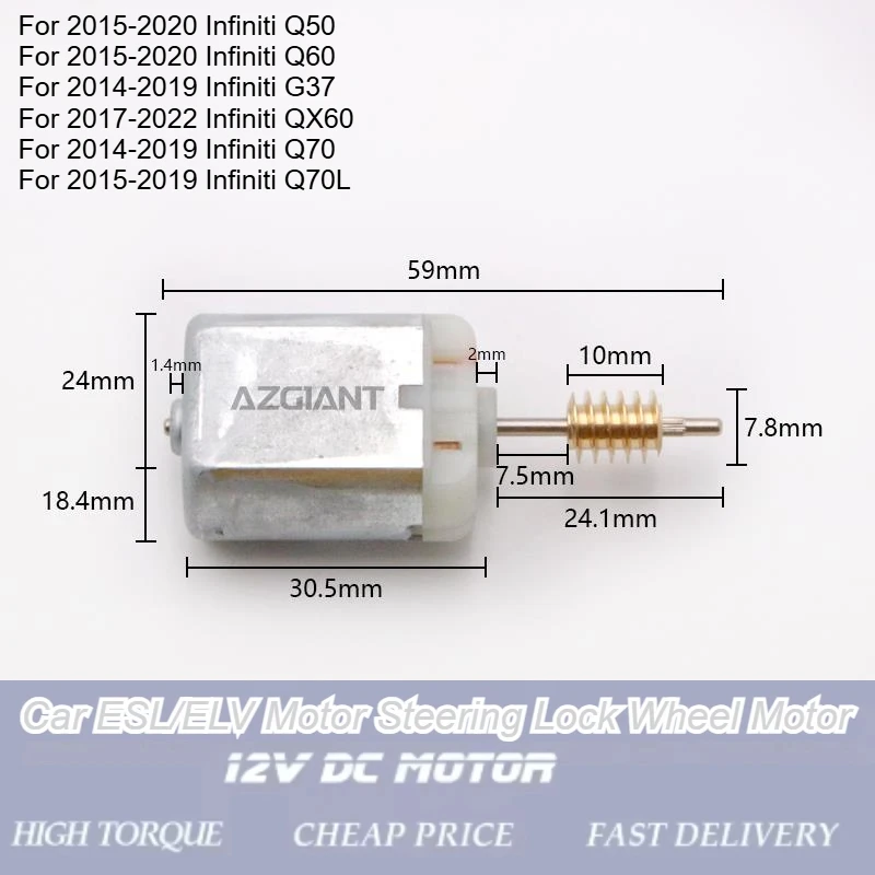 AZGIANT 1-10PCS Car ELV/ESL Steer Lock Motor Actuator for Infiniti Q50 Q60 G37 QX60 Q70 Replacement Brand New Dropshipping