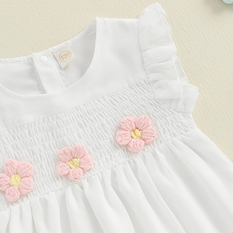 愛らしい女の赤ちゃん花柄ノースリーブフリルドレス夏のビーチウェディングパーティーカジュアル衣装かわいいドレスウェア