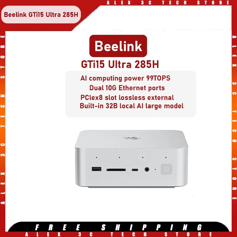 

Beelink Gti15 Ultra Core Uitra9 285h Ai ПК Игровой дизайн Мини-хост Внешняя независимая графика Местное развертывание Deepseek