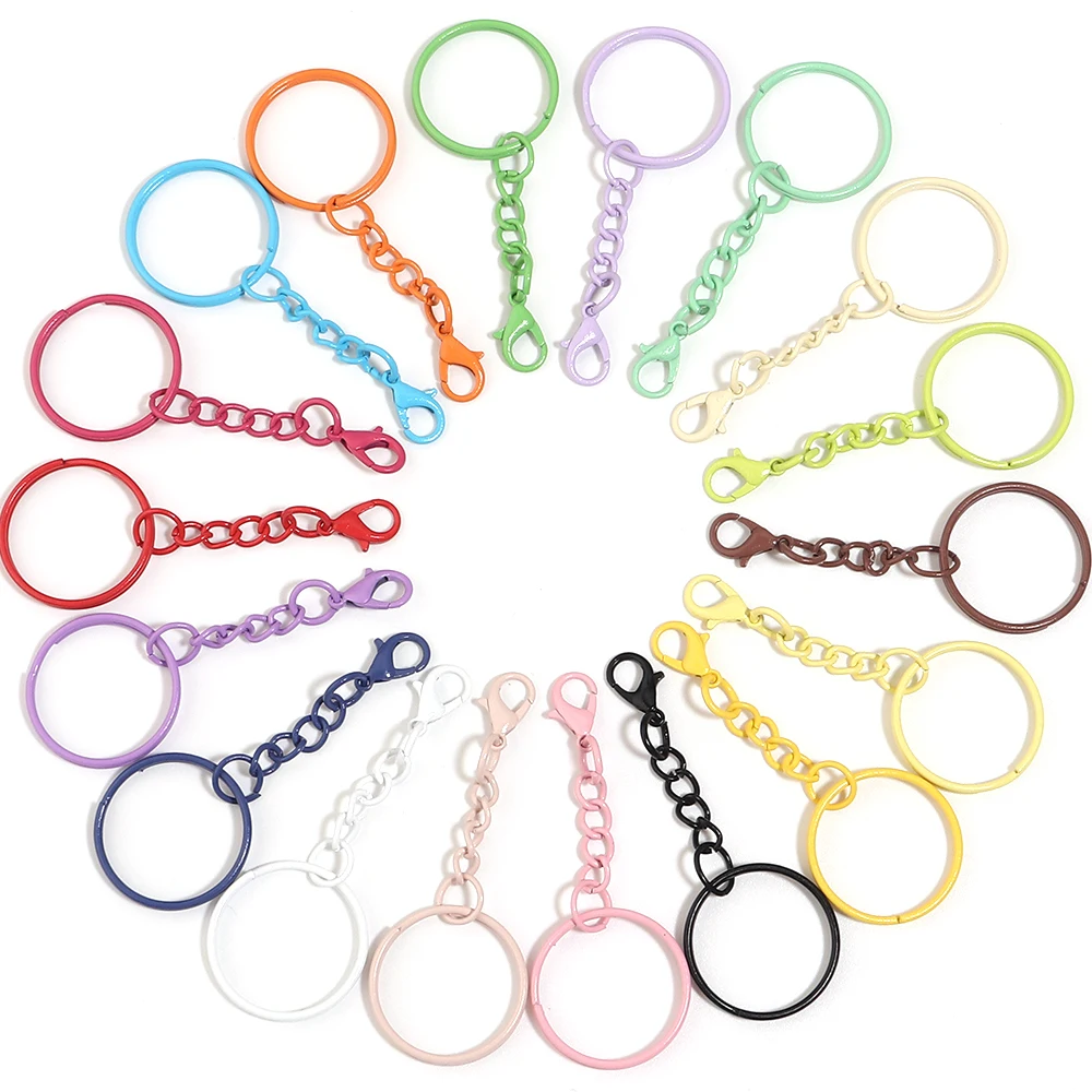 20pcs Zinc Alloy Keychain Lobster Clasps Key Ring Hanging Chain for DIY Jewelry Making Keychain Connector Hooks Bags Supplies