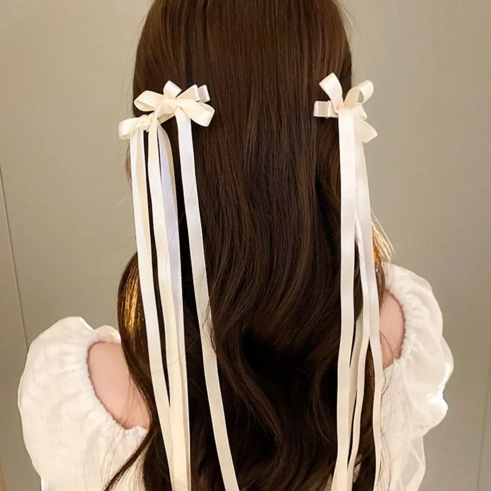 

Long Tassel Balletcore Bow Hairpin Barrettes Y2k Bowknot Ribbon Hair Clip Hair Tie Korean Style Headwear Female Hair Accessories