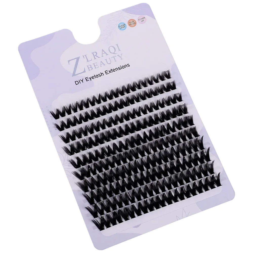 Cluster Lashes 200pcs DIY Eyelash Extension D Curl Long Individual Lashes Mixed Tray Faux Mink Lash Clusters Extensions