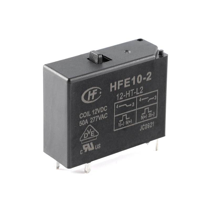 Magnetic holding relay HFE10-2-12-HT-L2 5P Double coil with manual switch 50A 12VDC