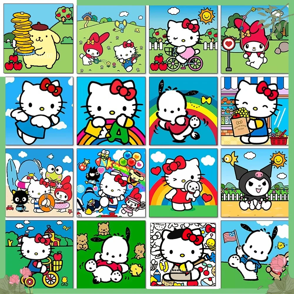 

Cartoon Animals Enjoying Spring Outing Diamond Painting Full Square/Round Diamond Mosaic Art New Handmade Gift Wall Home Decor