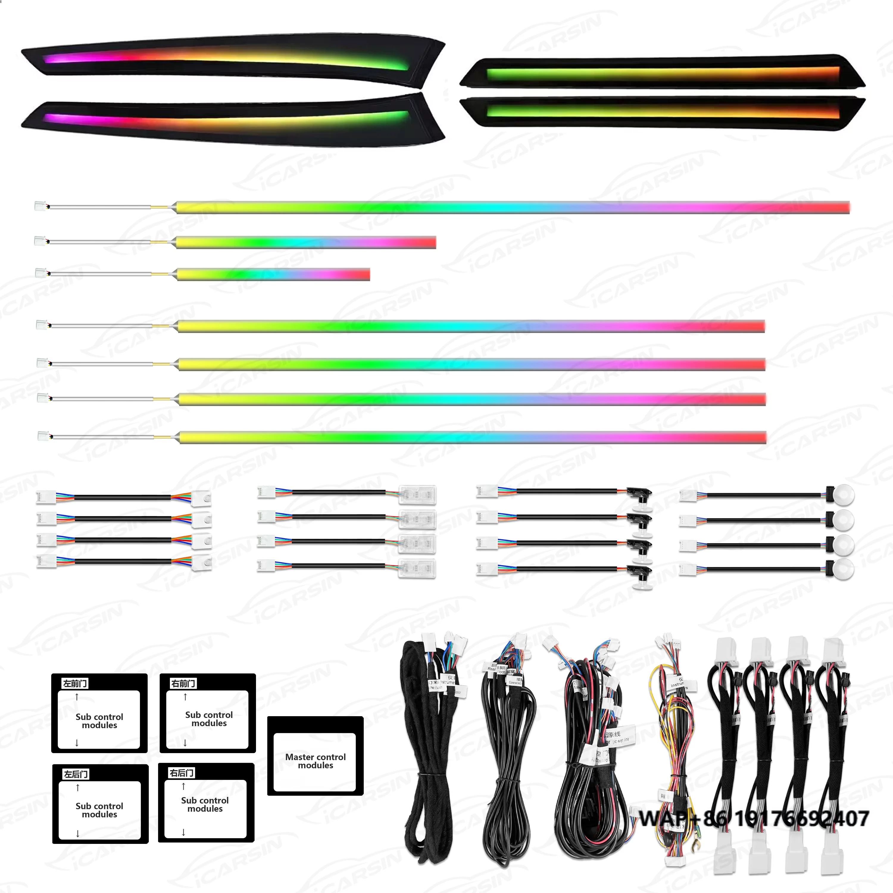 

ICarsin Upgrade 256 Colors LED Car Interior Ambient Light for'Mercedes Benz E Class W212 2010-2015 Strip Accessories Decoration