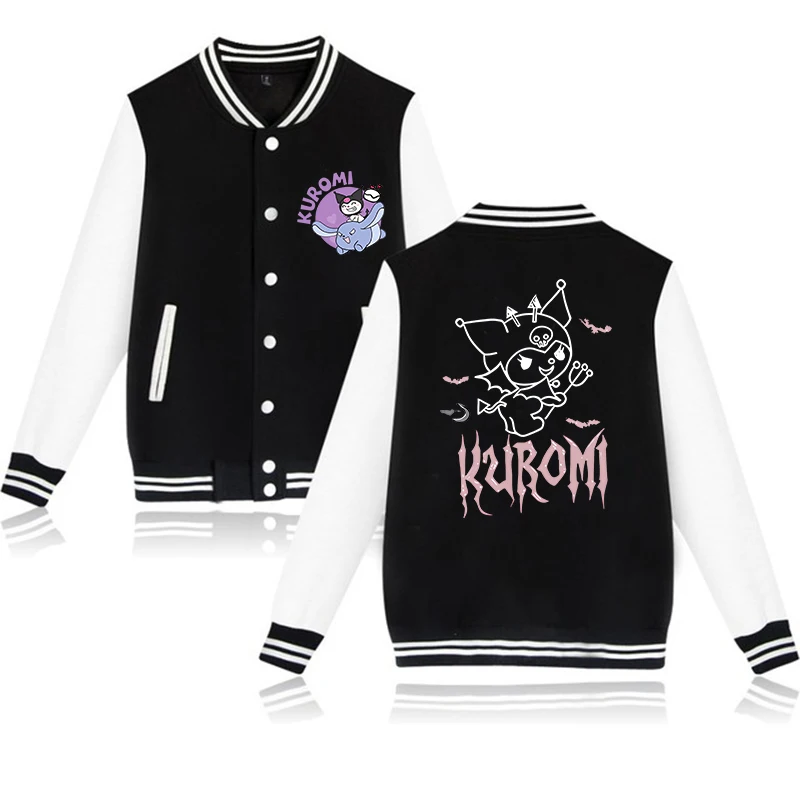 Kawaii Kuromi Hoodie Children Baseball Jacket Men Women Sweatshirt Kids Boys Girls Harajuku Jackets Streetwear Coats